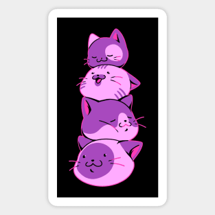 Kawaii Cat Head Pile by Tobe Fonseca Magnet